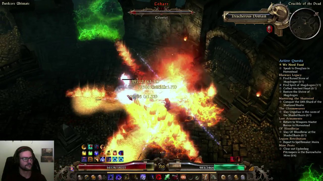 [HC] Grim Dawn - Pierce Blademaster vs Lokarr (first fight)