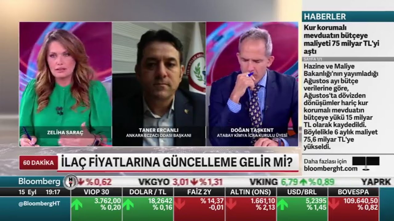 Oda Başkanımız Ecz. Taner Ercanlı Bloomberg HT'ye Konuk Oldu