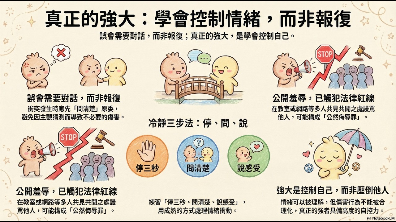 167【同儕相處】誤會需要對話，而非報復；真正的強大，是學會控制自己(解說)