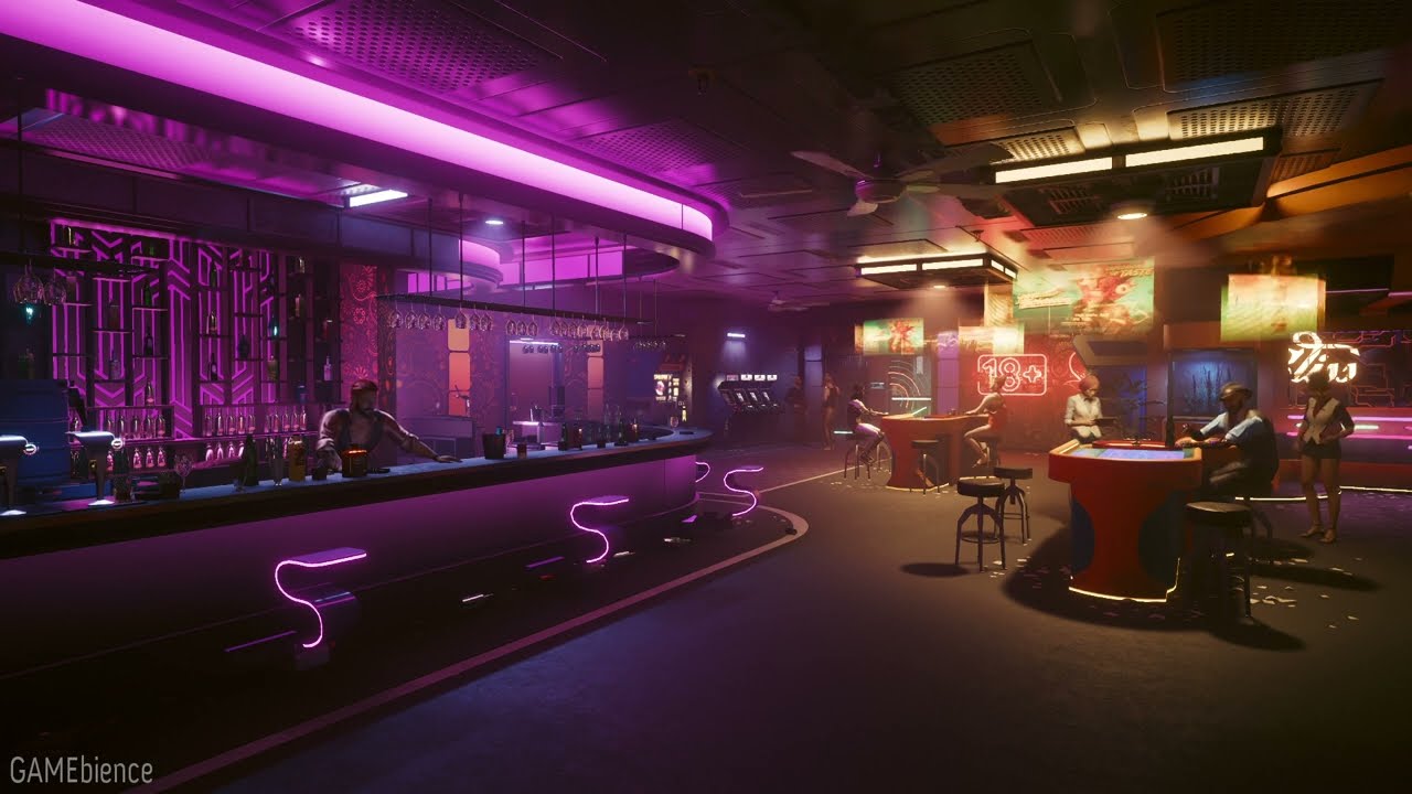3 Hour - Cyberpunk 2077 - Bar and Casino Ambience