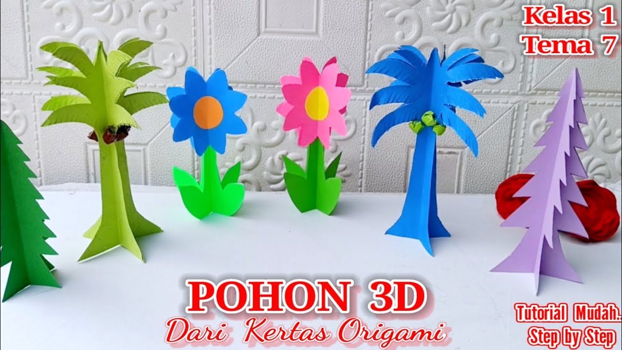 Cara Membuat Pohon Dari Kertas / Tugas Kelas 1 Tema 7