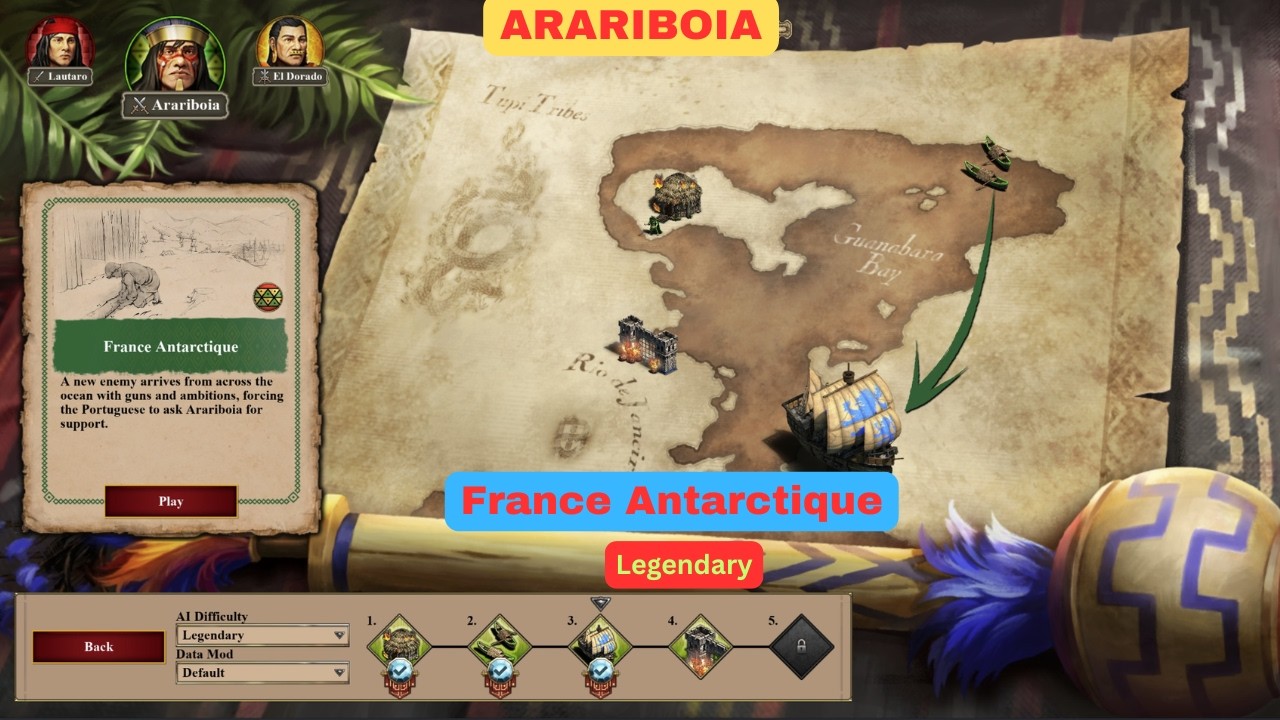 3. France Antarctique | Arariboia | The Last Cheiftains DLC | Age of Empires II DE | LEGENDARY