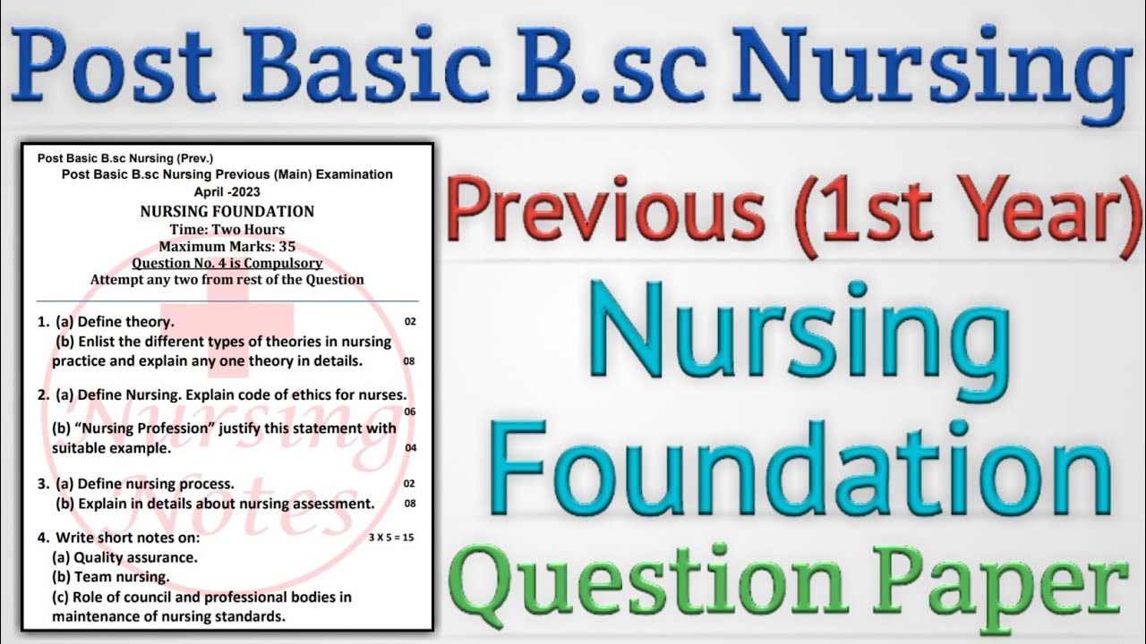 Post Basic Bsc Nursing 1st Year Nursing Foundation Question Paper