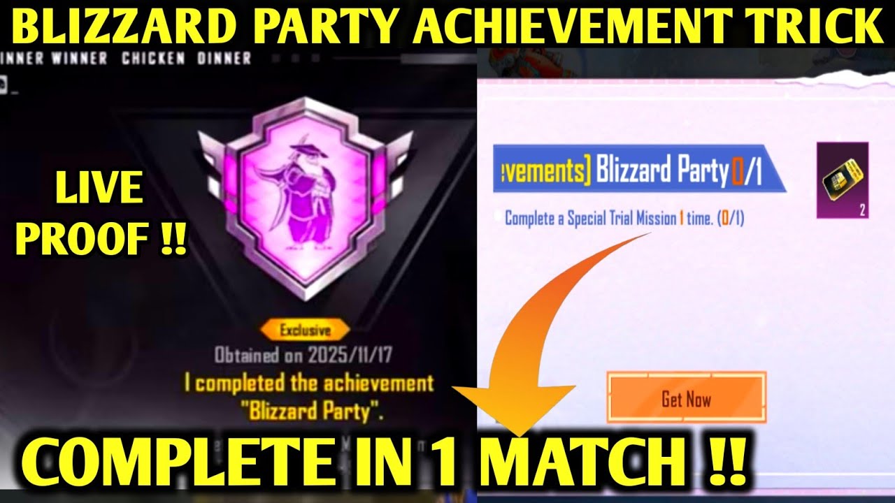 😍HOW TO COMPLETE BLIZZARD PARTY ACHIEVEMENT EASILY IN BGMI | COMPLETE IN 1 MATCH | TRAIL MISSION