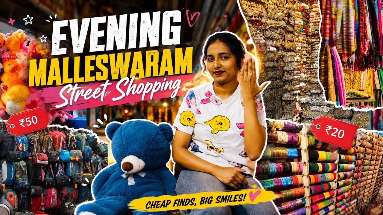 My Vlog Journey Begins at ಸರ್ಕಲ್ ಮಾರಮ್ಮ ದೇವಸ್ಥಾನ | Evening ಮಲ್ಲೇಶ್ವರಂ Shopping✨🏷️