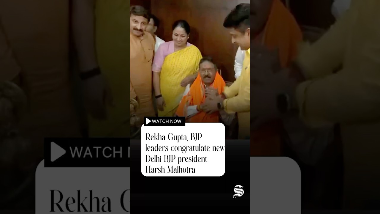 Rekha Gupta, BJP Leaders Congratulate Harsh Malhotra as Delhi BJP President