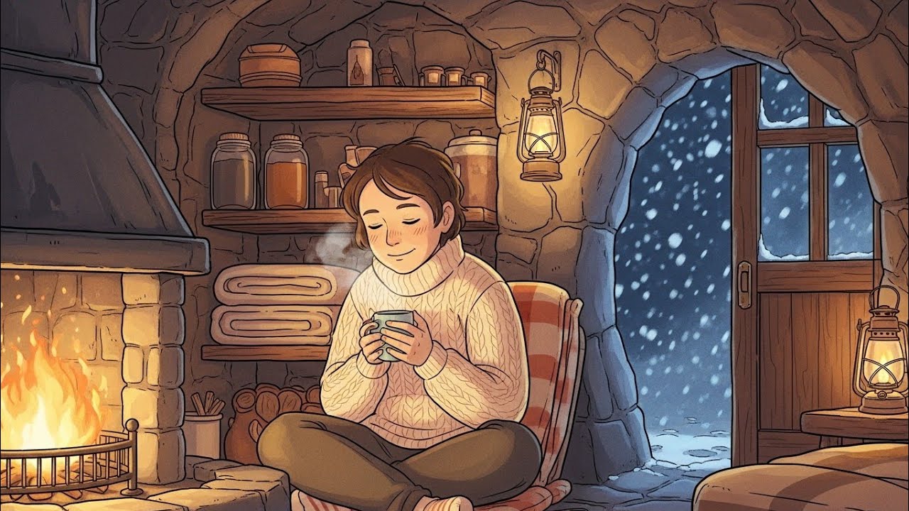 Cozy Life in a Mountain Cave ❄️ Warm Snowy Day ASMR Story
