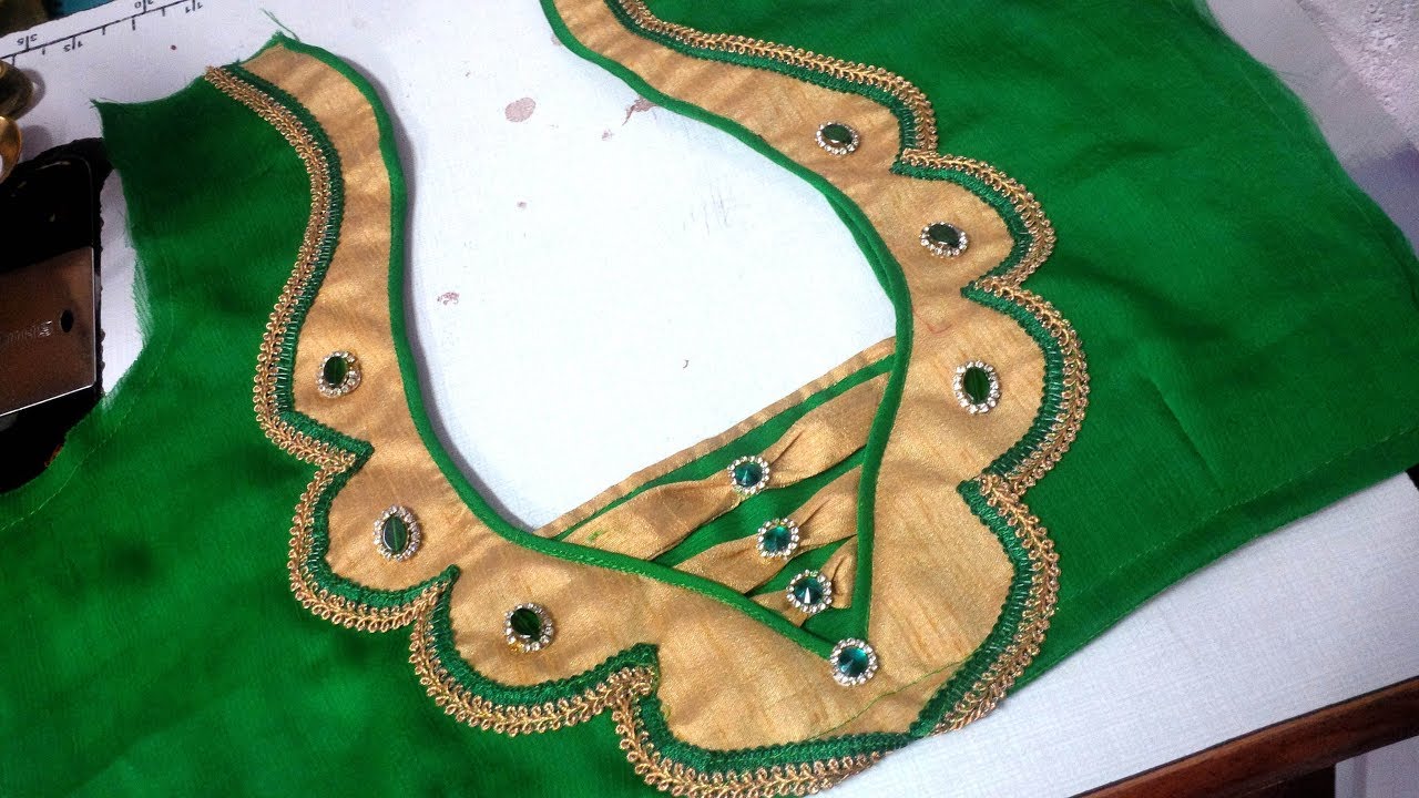 easy  blouse design cutting and stitching at home 2017