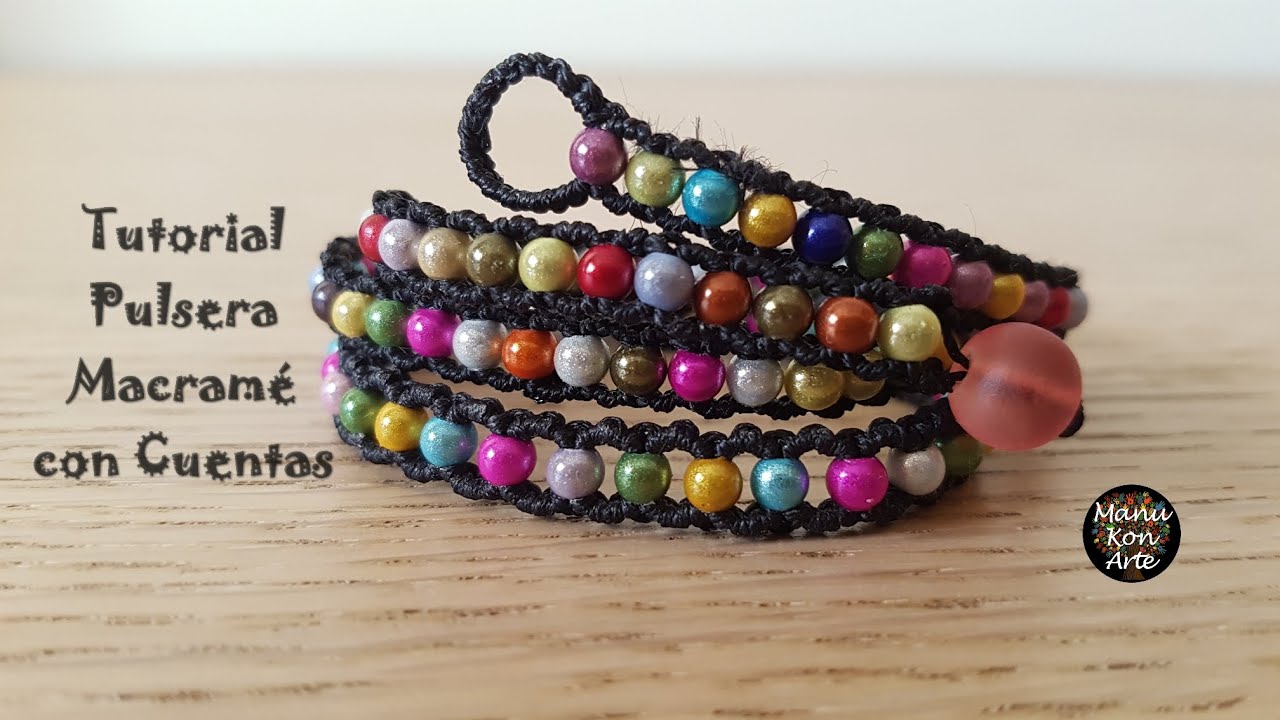 DIY Tutorial Cómo Hacer una Pulsera de Macramé Paso a Paso con Cuentas Fácil Easy Macrame Bracelet