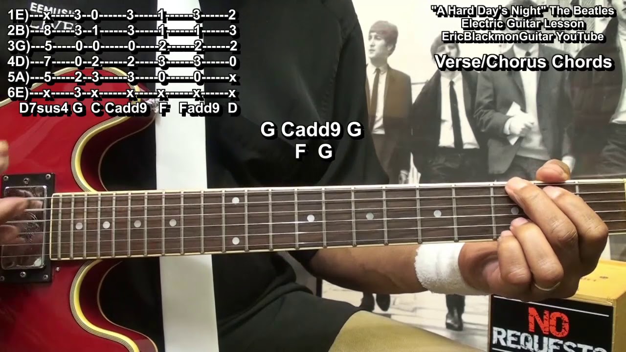 A HARD DAY'S NIGHT Учебник по игре на гитаре The Beatles — Полный урок — Аккорды/Соло @EricBlackm...