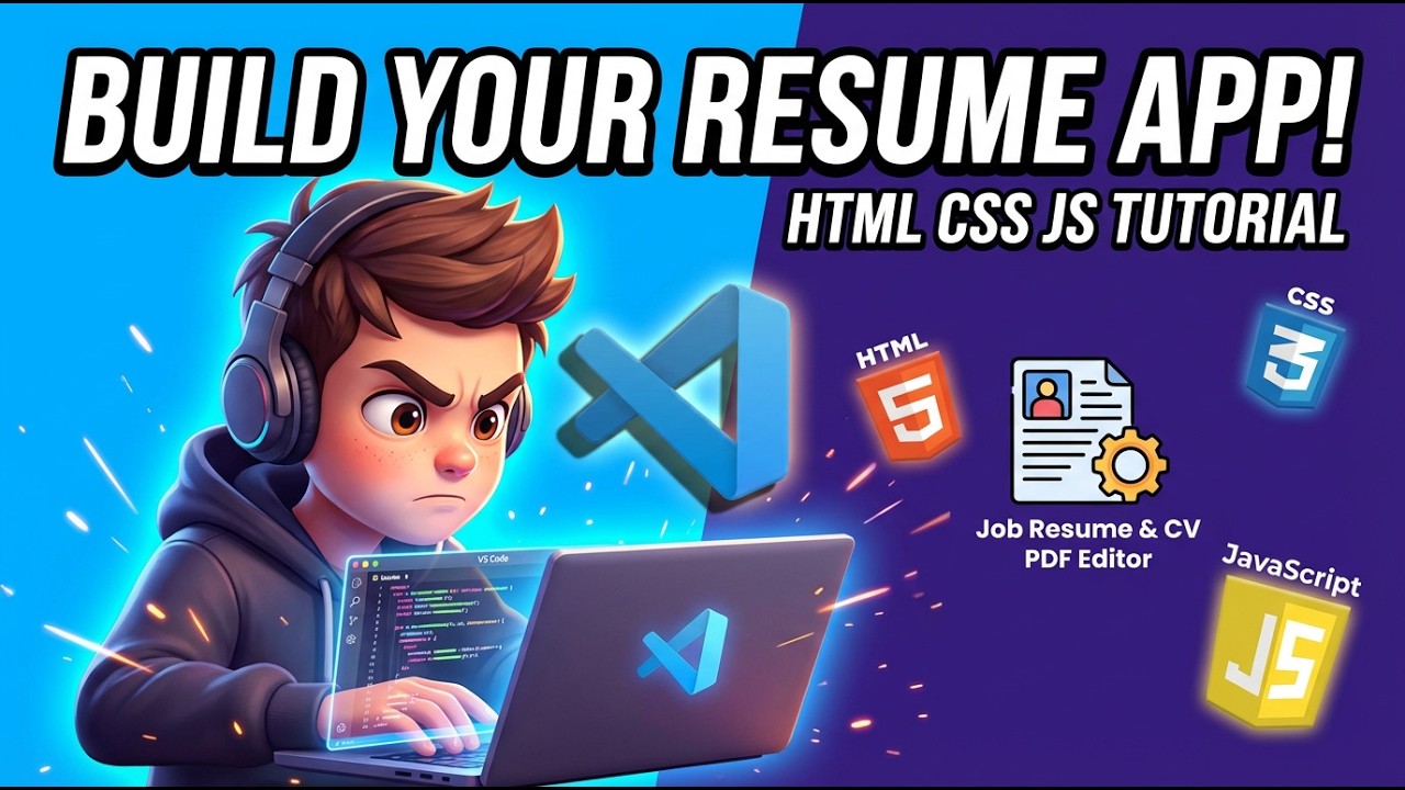 Build a Job Resume & CV PDF Editor Static Web App in Browser Using HTML CSS & JavaScript