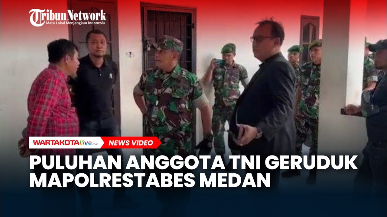 Detik-Detik Puluhan TNI Geruduk Mapolrestabes Medan, Minta Tersangka Diduga Mafia Tanah Dibebaskan
