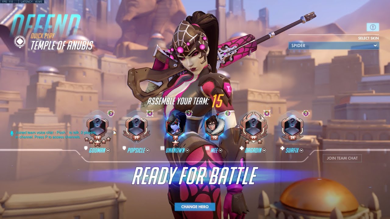 Overwatch 1 Widow Maker Overwatch Gameplay (No Commentary) (1080p) (PC)