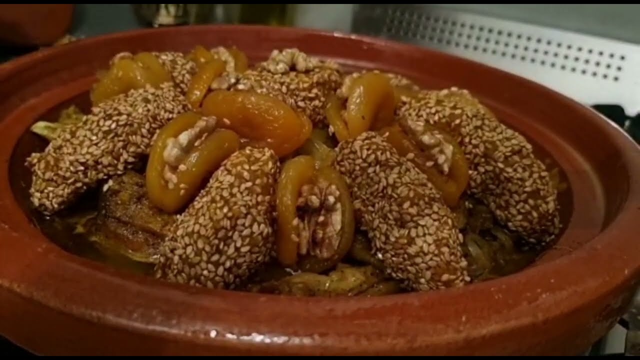 احسن  وألذ طجين باللحم الغنمي والقرعة الحمراء معسلة كيجي معلك🇲🇦🇲🇦