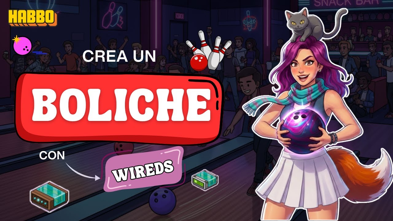 JUEGO DE BOLICHE AUTOMÁTICO CON WIRED en Habbo | Tutorial | LaChulaHB