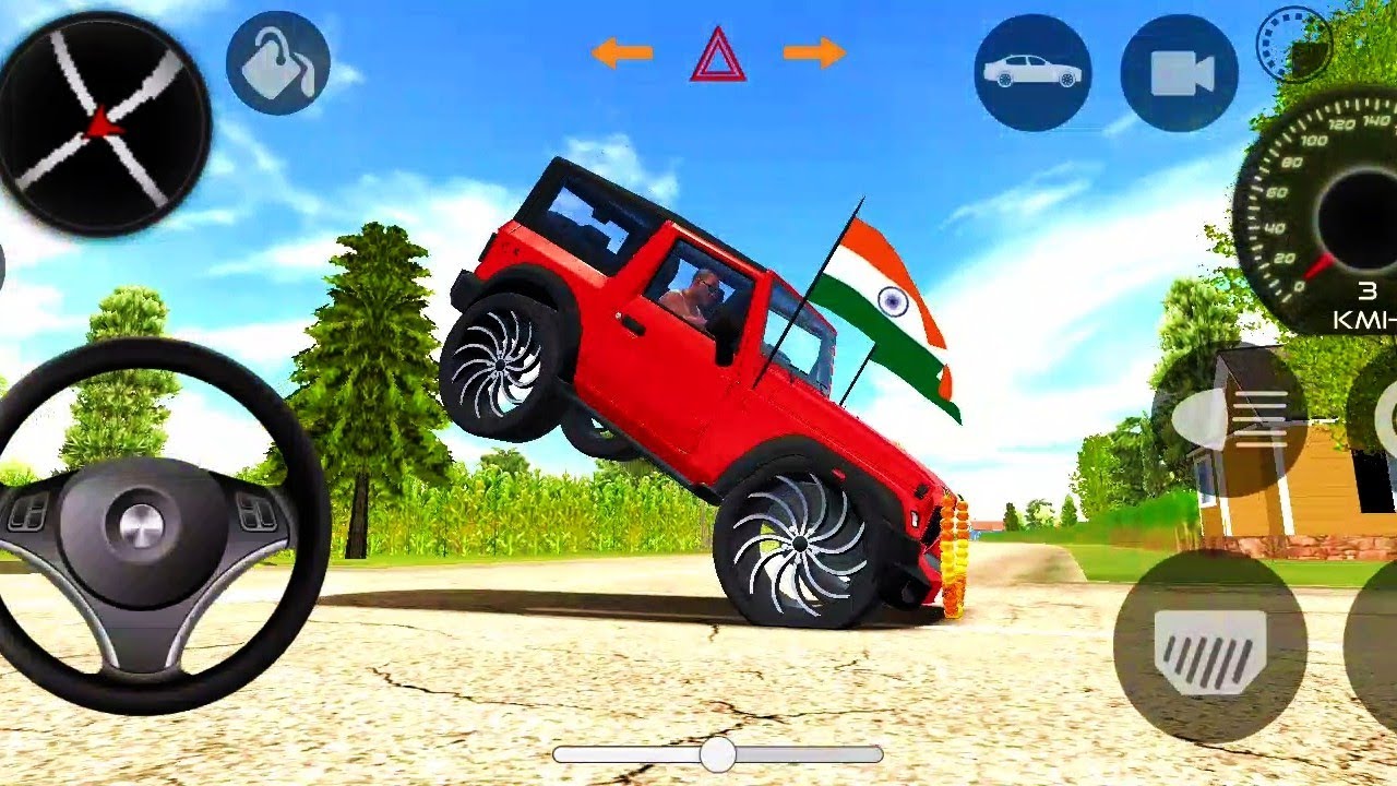 Modified Mahindra Thar stunt and offroading 🤩 In Indian Car Simulator 3d game