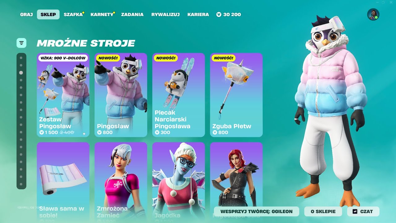 SKLEP FORTNITE 13.12.2025 *NOWY SKIN PINGOSŁAW, NOWE BUTY, WEDNESDAY, SUPERBOHATERKI, JAG&Oacute;DKA*