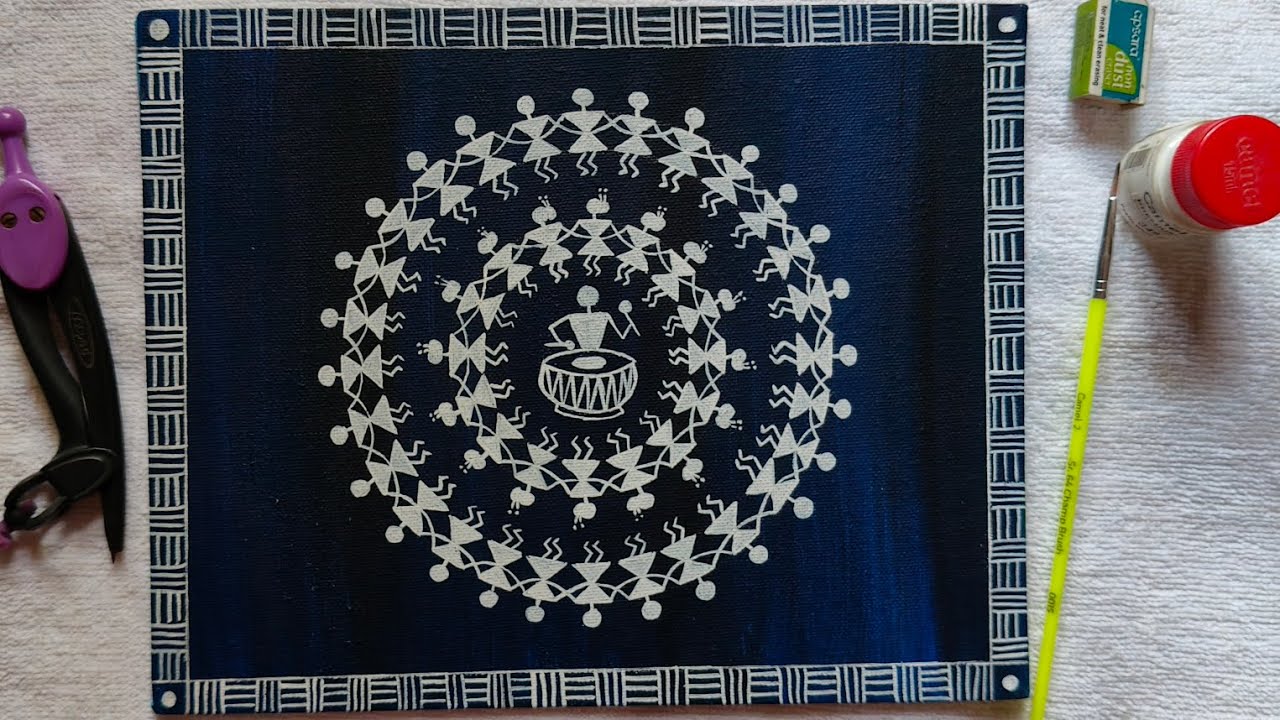 How to Create Stunning Warli Art at Home | वारली चित्रकला | #warliart #youtube #acrylicpainting #art