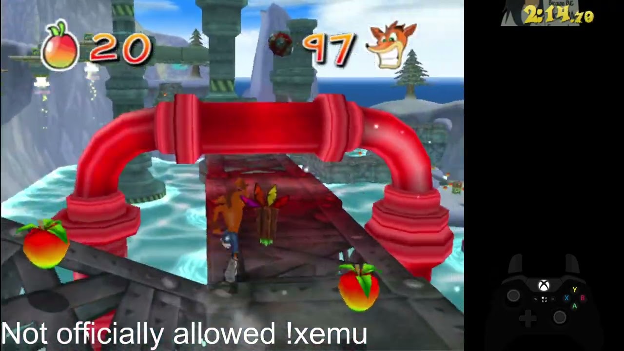 Crash Twinsanity xemu test 1 (Ice Climb cursed route)