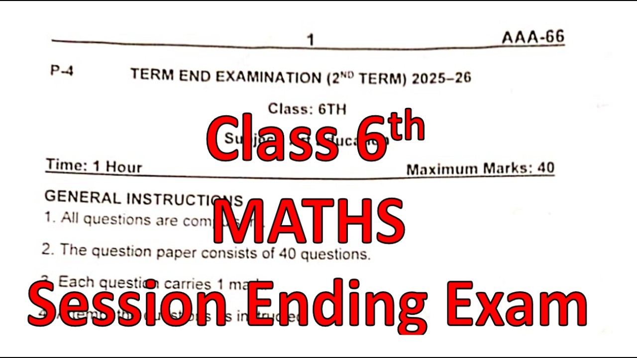SESSION ENDING EXAM CLASS 6th Maths FOR KV STUDENTS BY LET'S STUDY THE BASIC | Session 2025 -2026