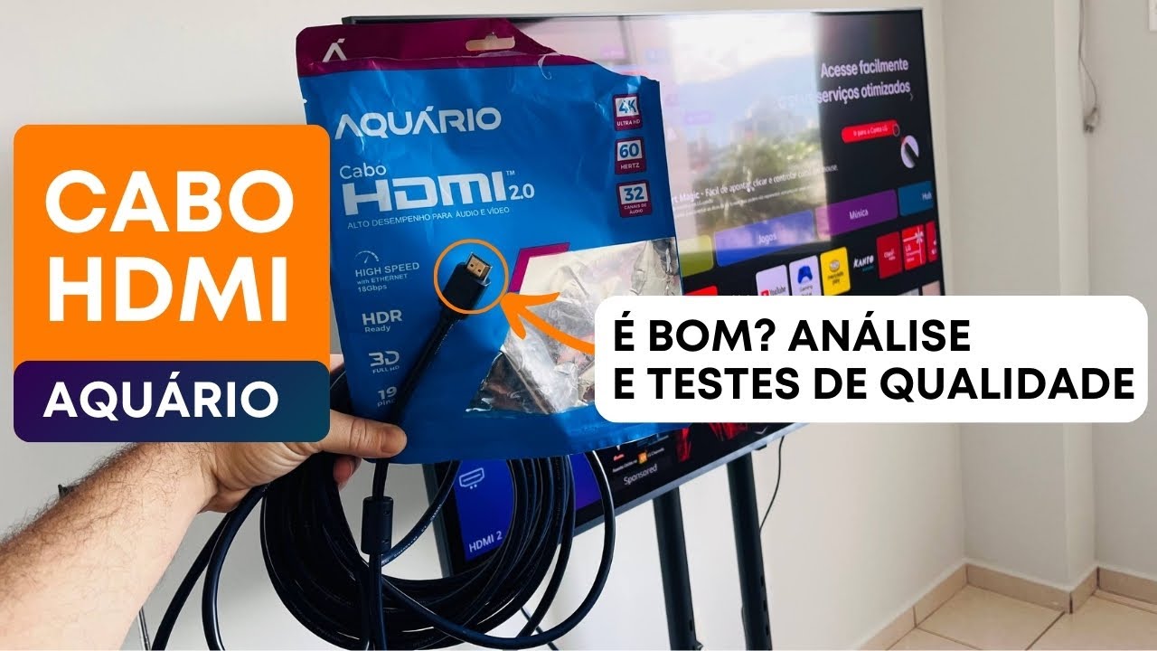 Cabo Hdmi Aquário Ouro 4k Blindado Reforçado High Speed 60hz Aquário