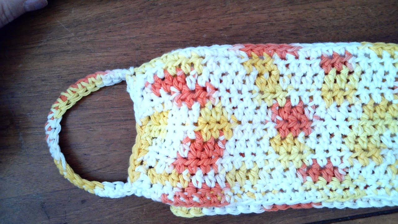 TUTORIAL:  How to make a back scrubber/lotion applier #crochet