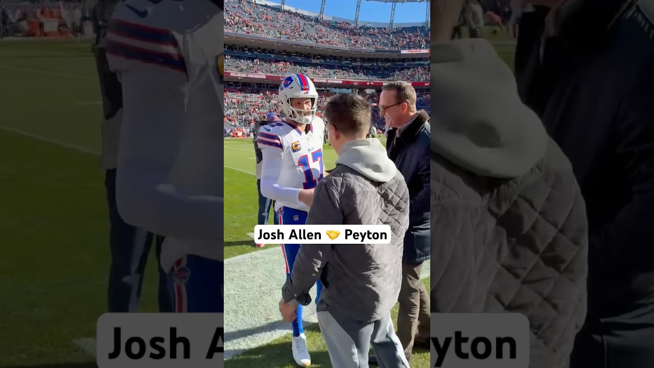 Josh Allen 🤝 Peyton Manning and his son 