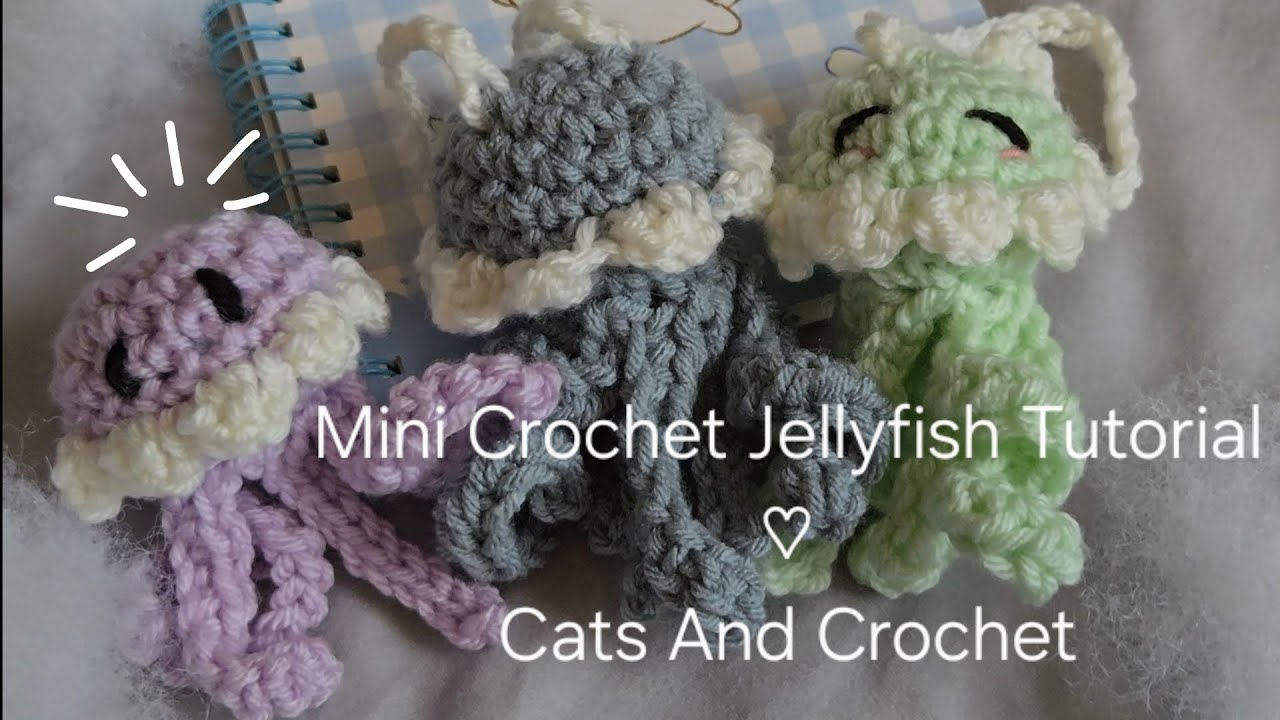 NO SEW Mini Crochet Jellyfish Tutorial 🪼 ✨️