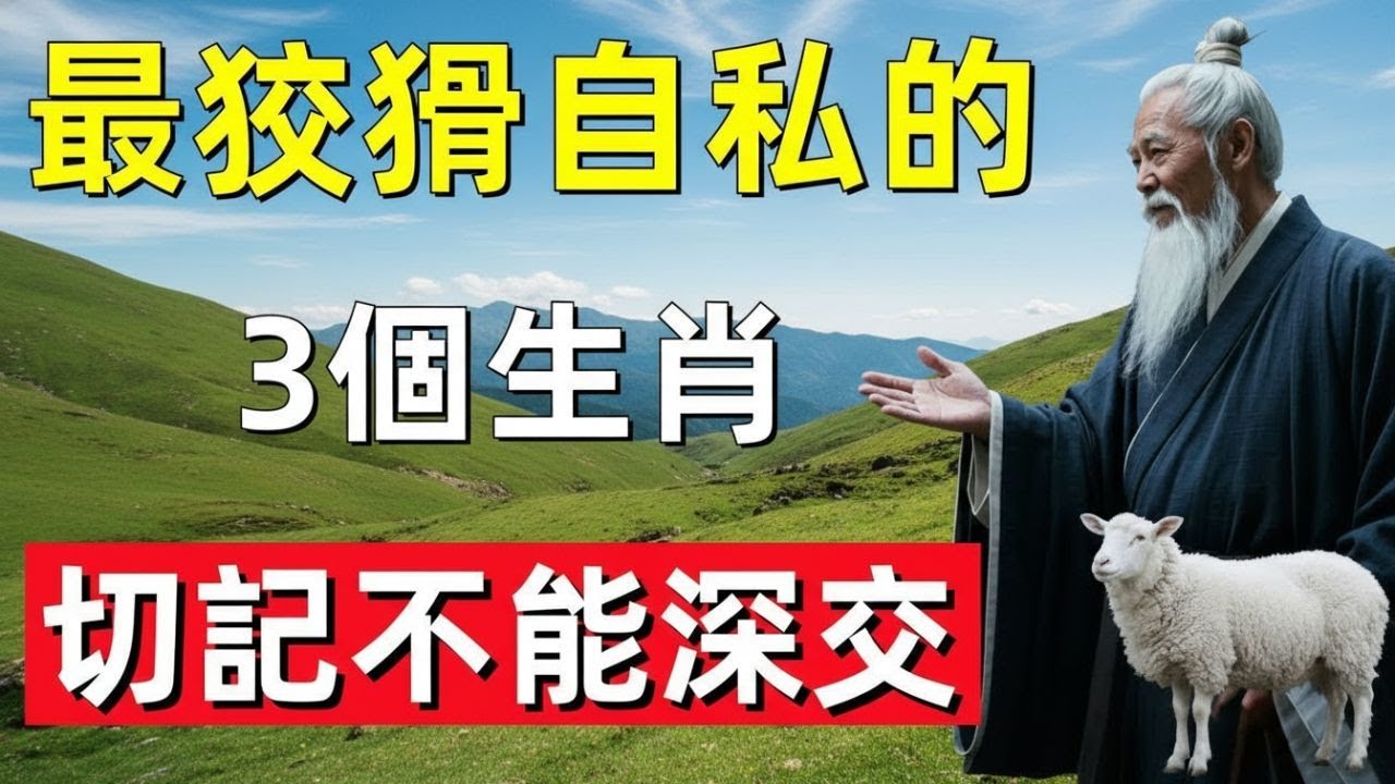 ⛩️☯🐉  千萬要小心！這3個生肖最狡猾自私，切記不能深交，不然吃虧的是妳自己！#修行思維 #修行 #福報 #禪 #道德經 #覺醒 #開悟 #禅修⛩️☯🐉