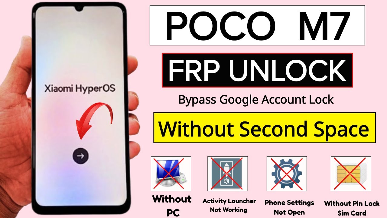 Poco M7 HyperOS Frp Unlock/Bypass Without PC | Poco M7 5G Google Account Bypass Without Second Space