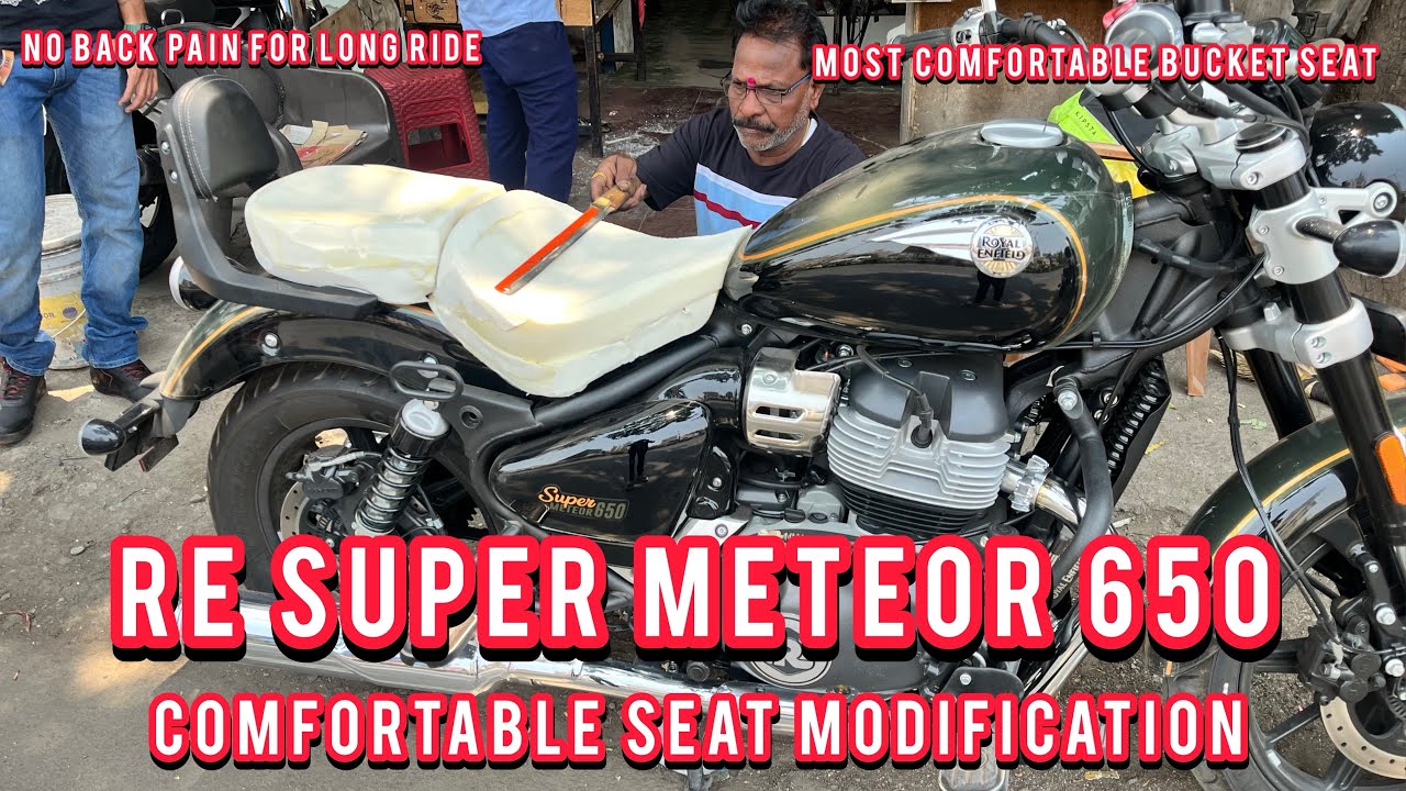 Royal Enfield super Meteor 650 seat Modification Comfortable seat ​⁠@PAWAR SEAT COVERS