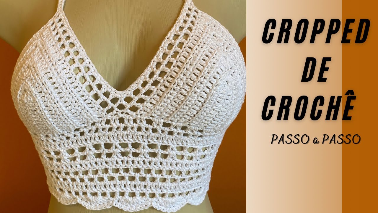 CROPPED DE CROCH&Ecirc; PRIMAVERA 2023 TOP CROPPED TAM PP, P, M, G, GG por @CrisTelesCroche