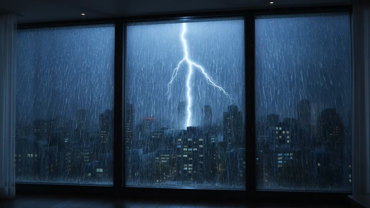 Thunderstorm Sounds for Sleeping 🌩️ Heavy Rain & Lightning at Night