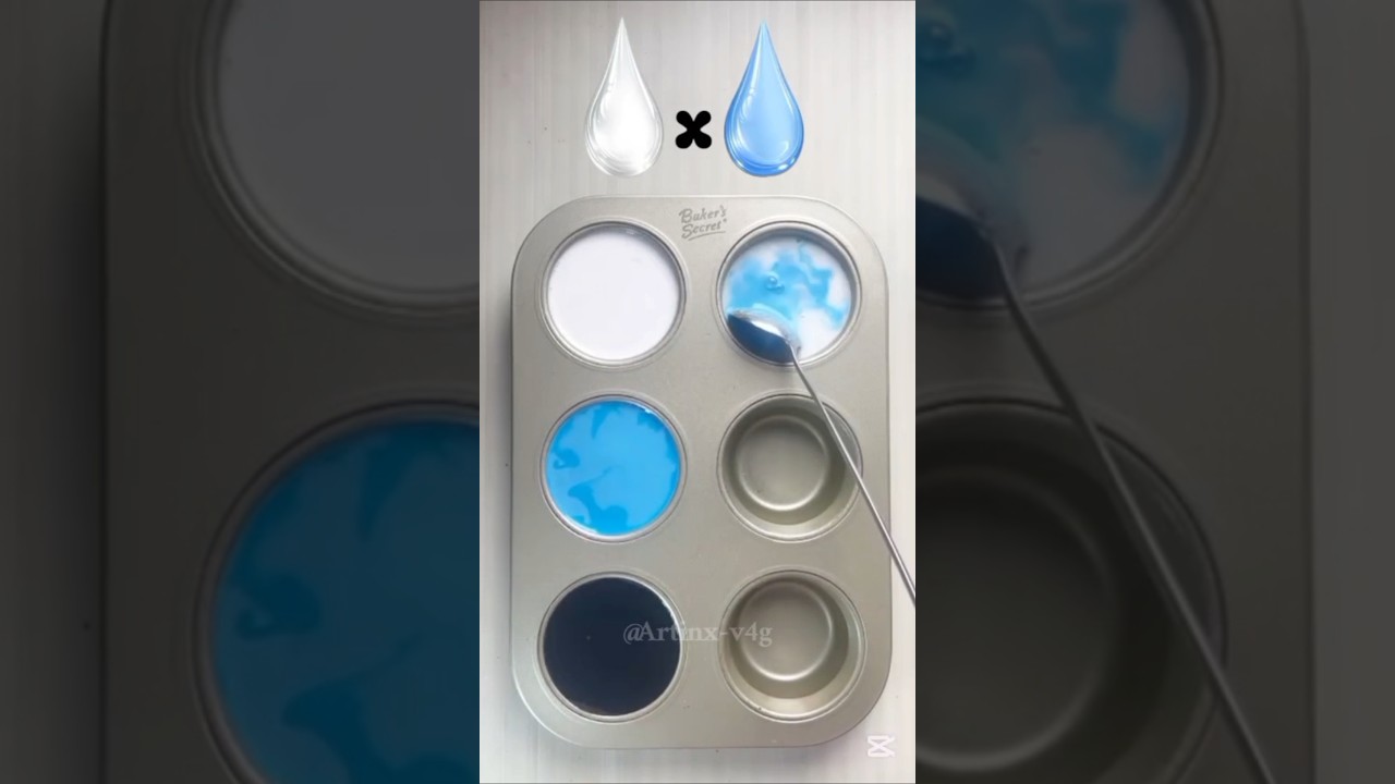 3 Beautiful Color Combinations 🎨 | Titanium White, Cerulean Blue & Black #colormixing #shorts