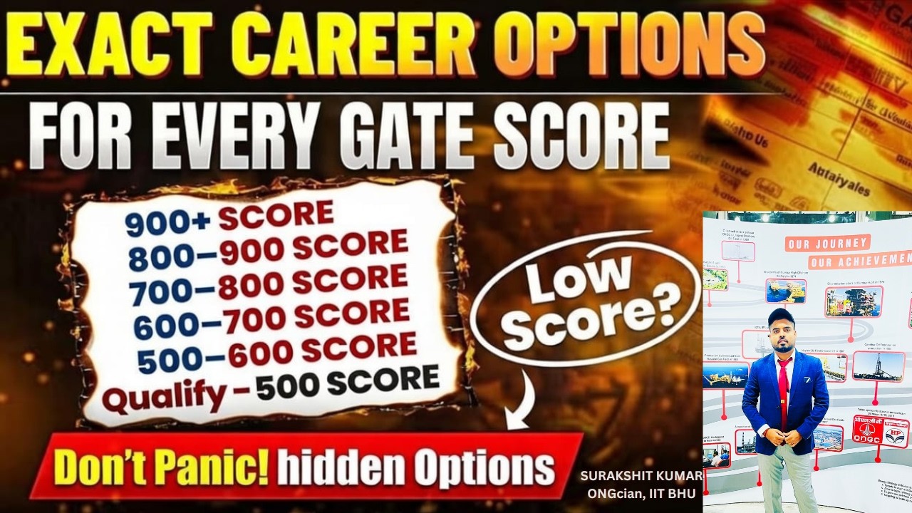 “GATE Score vs Career Options 🔥 Exact Opportunities for Every Score | PSU, IIT, M.Tech Explained”