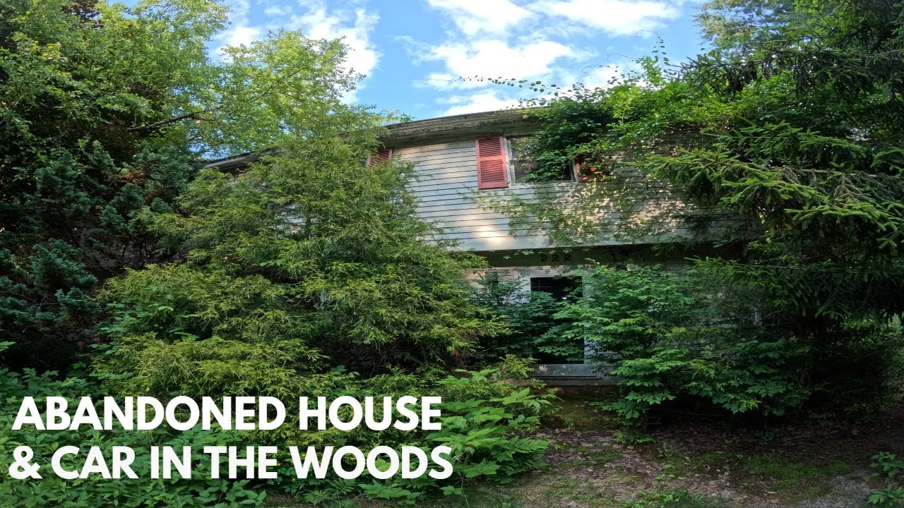 Exploring Inside Abandoned House in Connecticut Woods with Shed & Car
