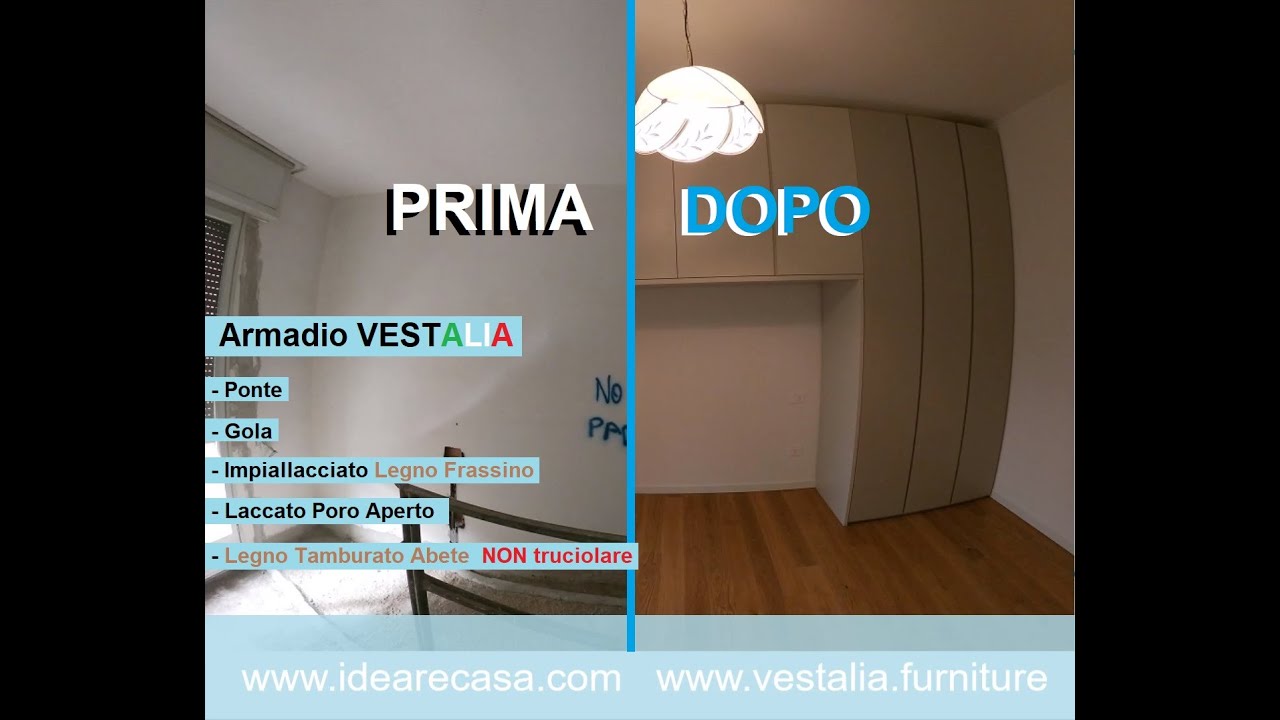 Armadio VESTALIA ponte impiallacciato legno Frassino laccato poro aperto 2 di 6