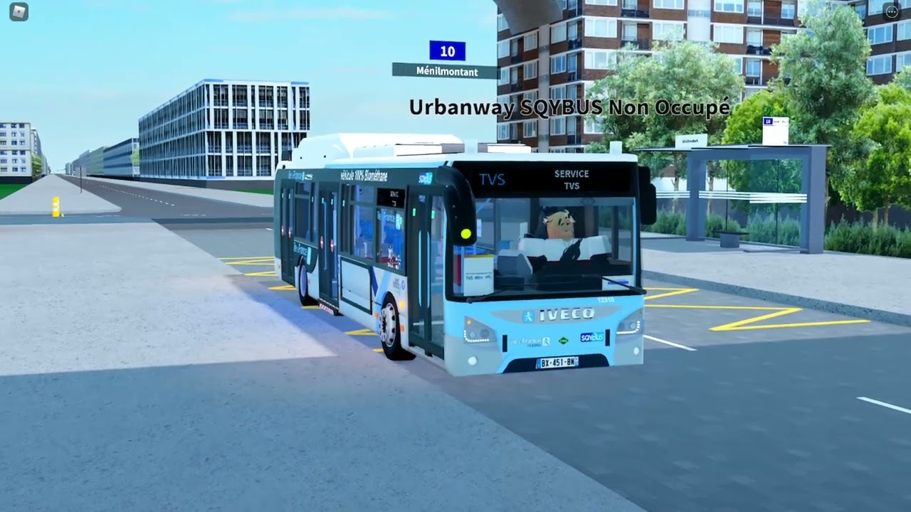 Passage d'un bus de remplacement TVS (Sqybus)