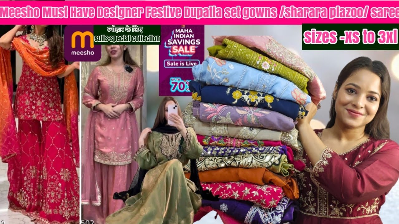 ☺️💖||Meesho Haul||Meesho Must Have Top15+ Festive kurta set Haul/Designer gown/sharara/ Lehenga||💖☺️