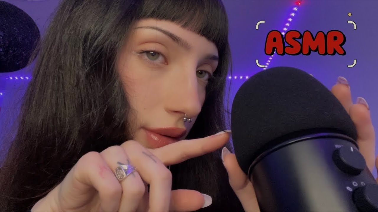 Mic scratching with mouth sounds asmr ♡ foam cover, fluffy cover and bare mic