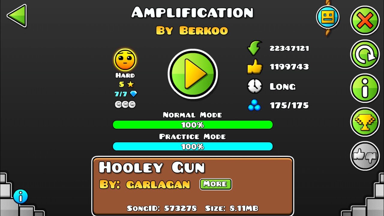 Amplification by Berkoo |Geometry dash| [All coins] complete 100%
