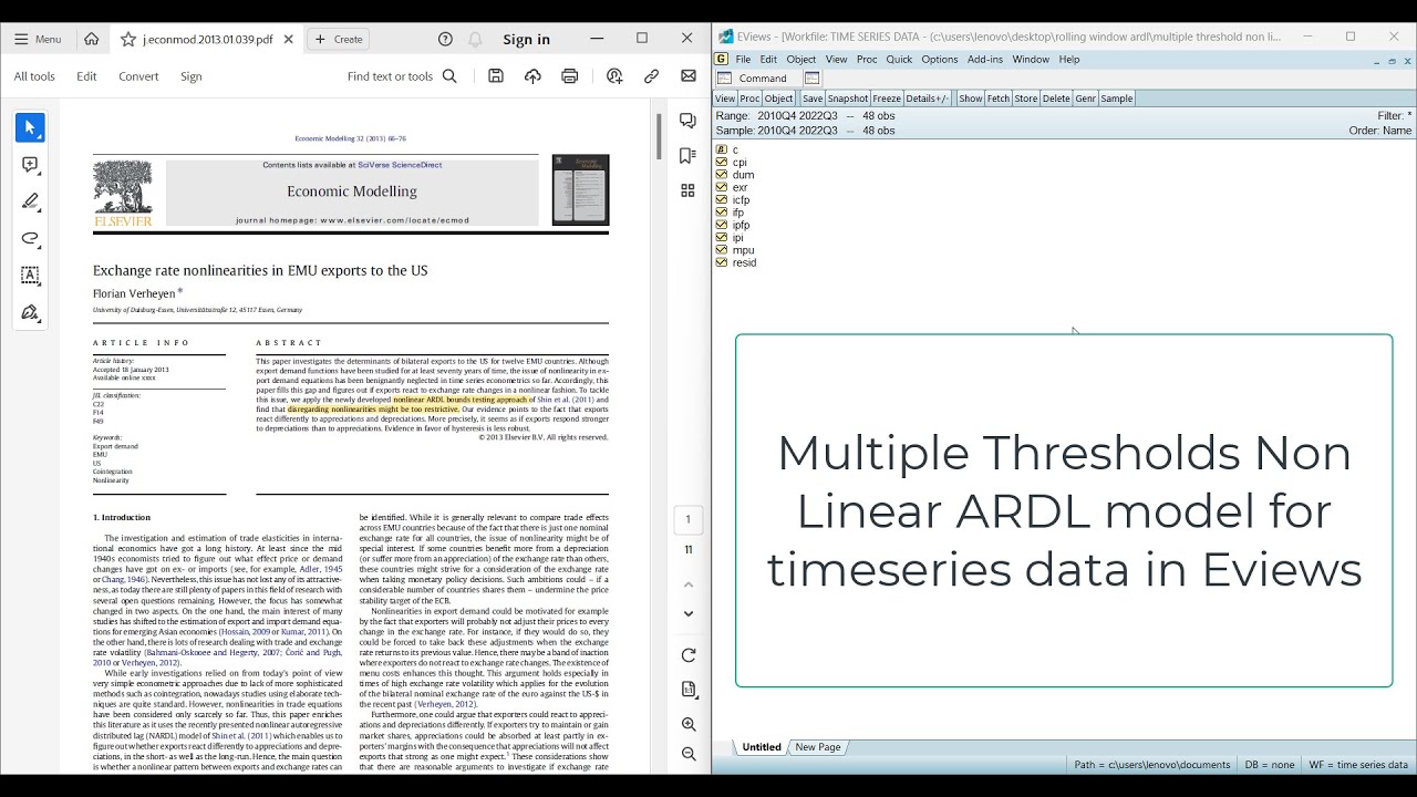 Interpreting a Nonlinear ARDL Model 2023 - Quantile Based Thresholds MTNARDL Model