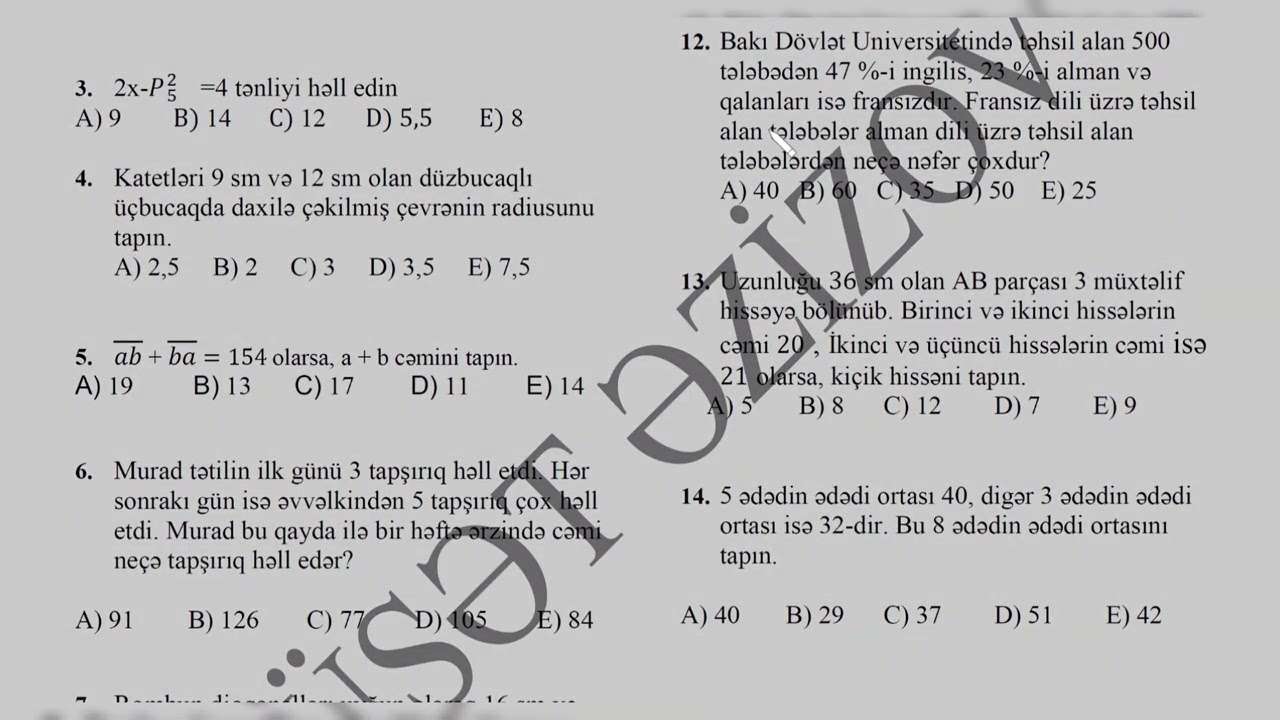 9 cu sinif riyaziyyat buraxılış imtahanının suallarının izahı 2019 2