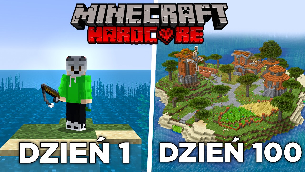 PRZETRWAŁEM 100 DNI NA BEZLUDNEJ WYSPIE w MINECRAFT HARDCORE