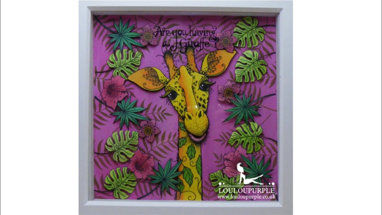 Box Frame Using Giraffe Stamp From Pink Ink Designs.