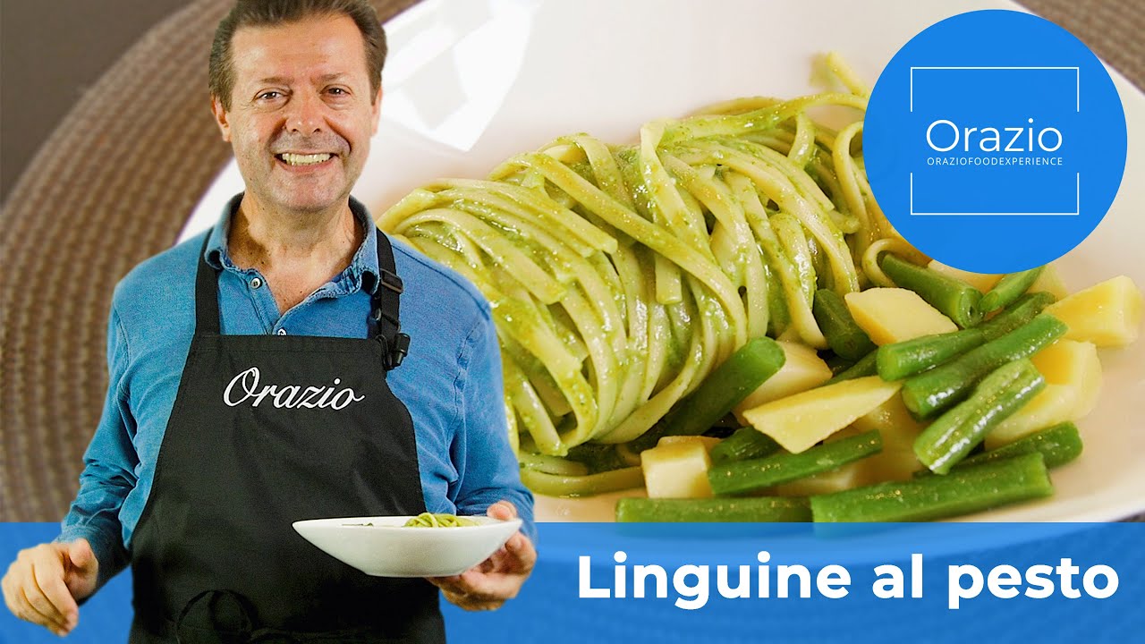 LINGUINE AL PESTO -  ricetta classica con fagiolini e patate