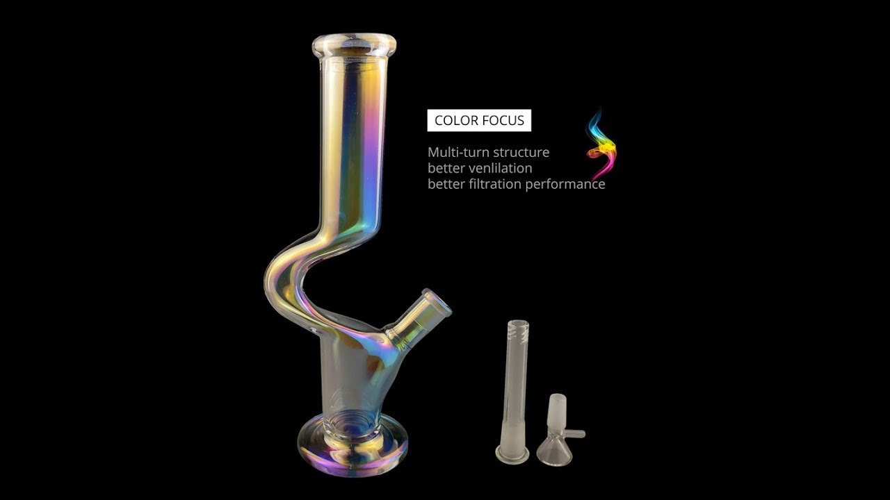 Only US$ 29.99 !!!  Rainbow C Shape Cheap Glass Bong Water Pipe Free Shipping #bong #waterpipe #420