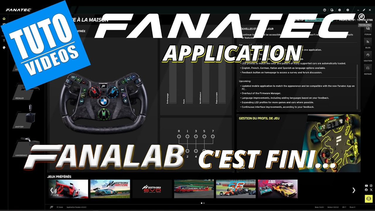 FANALAB C'est fini... | TUTO New Application FANATEC | Les profils de Maurice