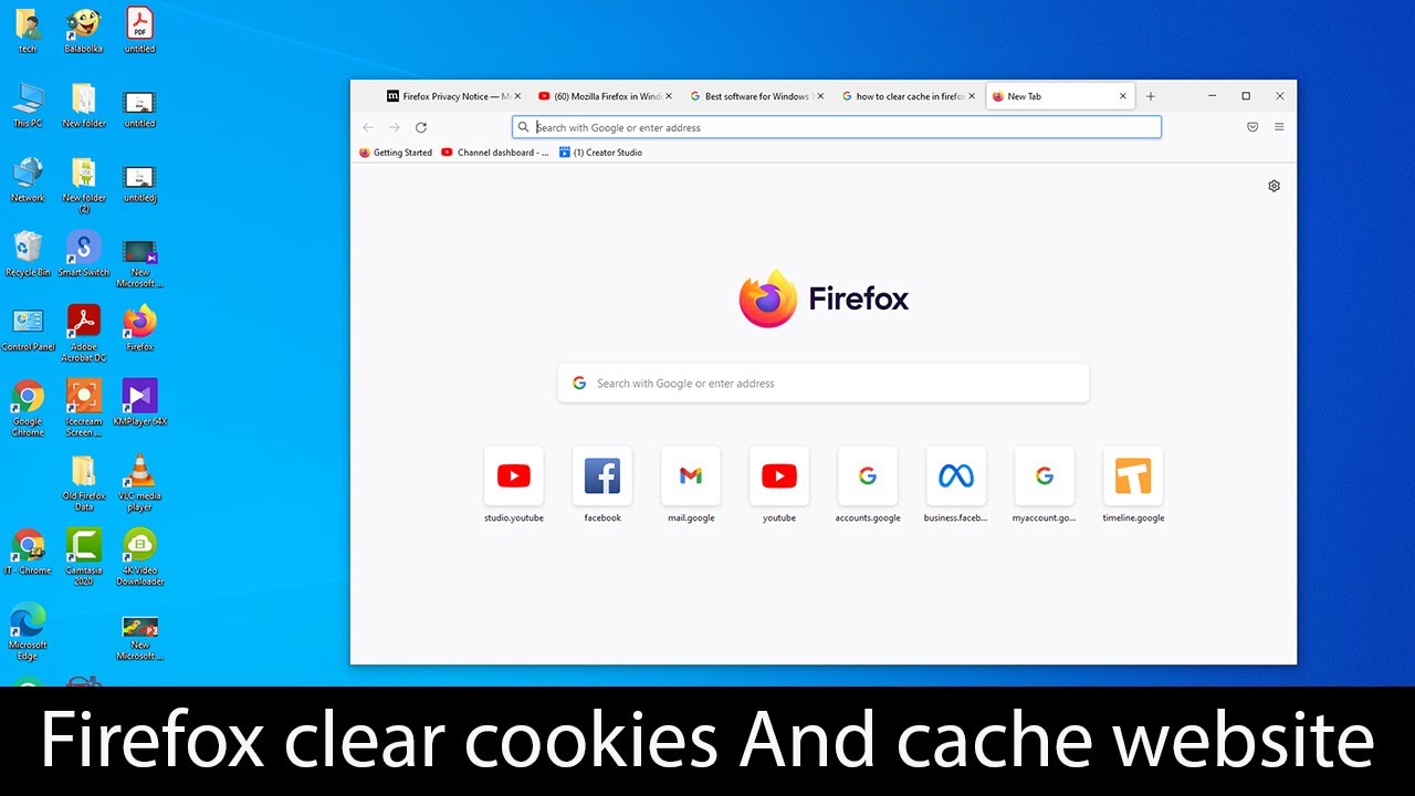 How to clear cache in Firefox windows 10