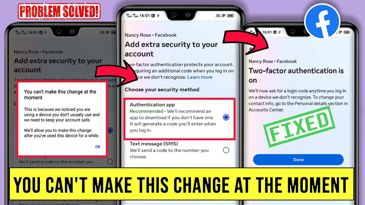 Facebook. Сейчас вы не можете внести это изменение 💯Исправлено @AppFixi ✅ Двухфакторная аутентифи...